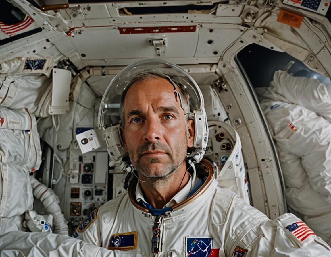 Man in Astronaut Suit Portrait