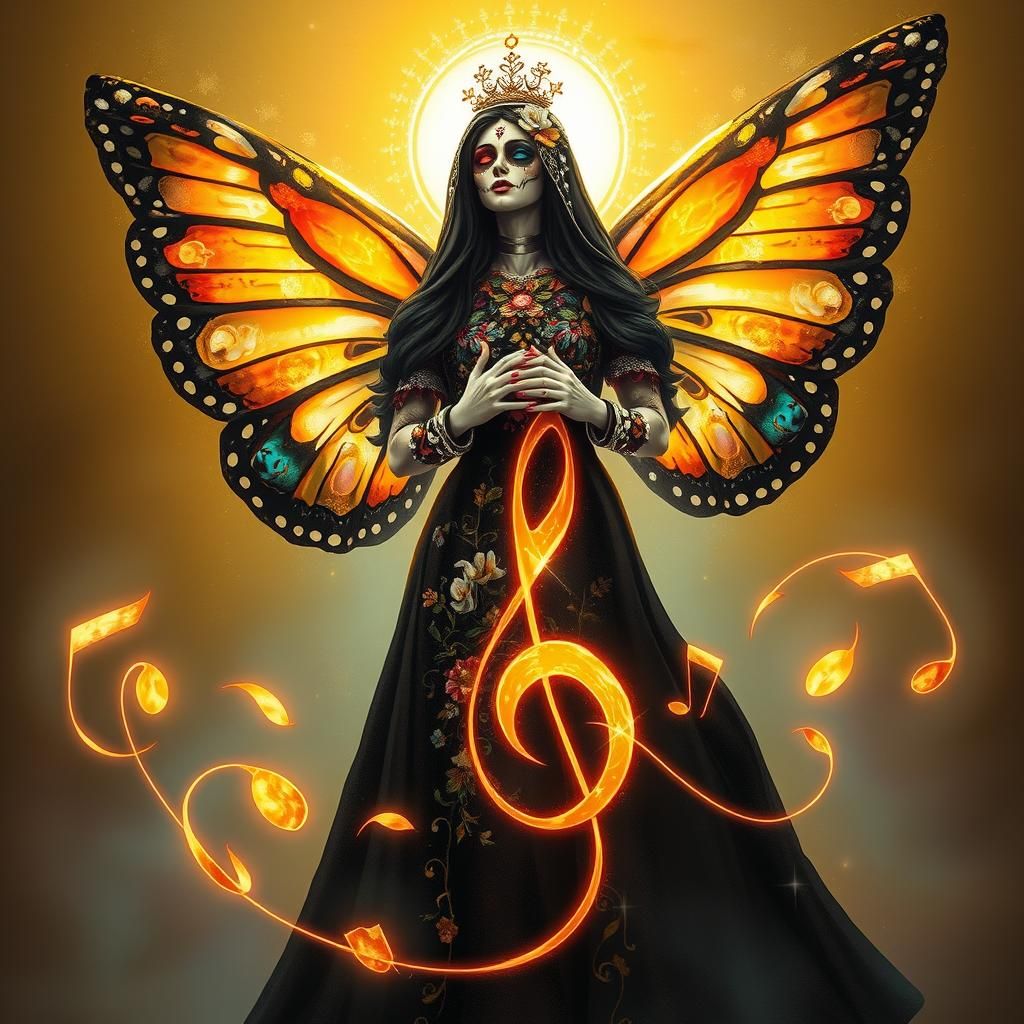 Santa Muerte as Holy Mother Death Angel in Jazz