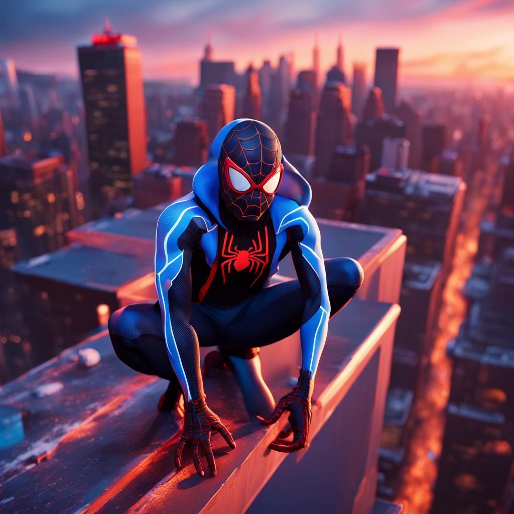 Miles Morales Spider-Man at Sundown, PS5 Style