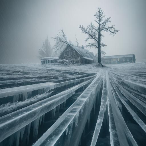 Hyperrealistic Ice Storm with Intricate Details