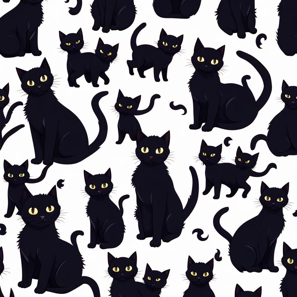 Black Kittens Dancing at Halloween Ball