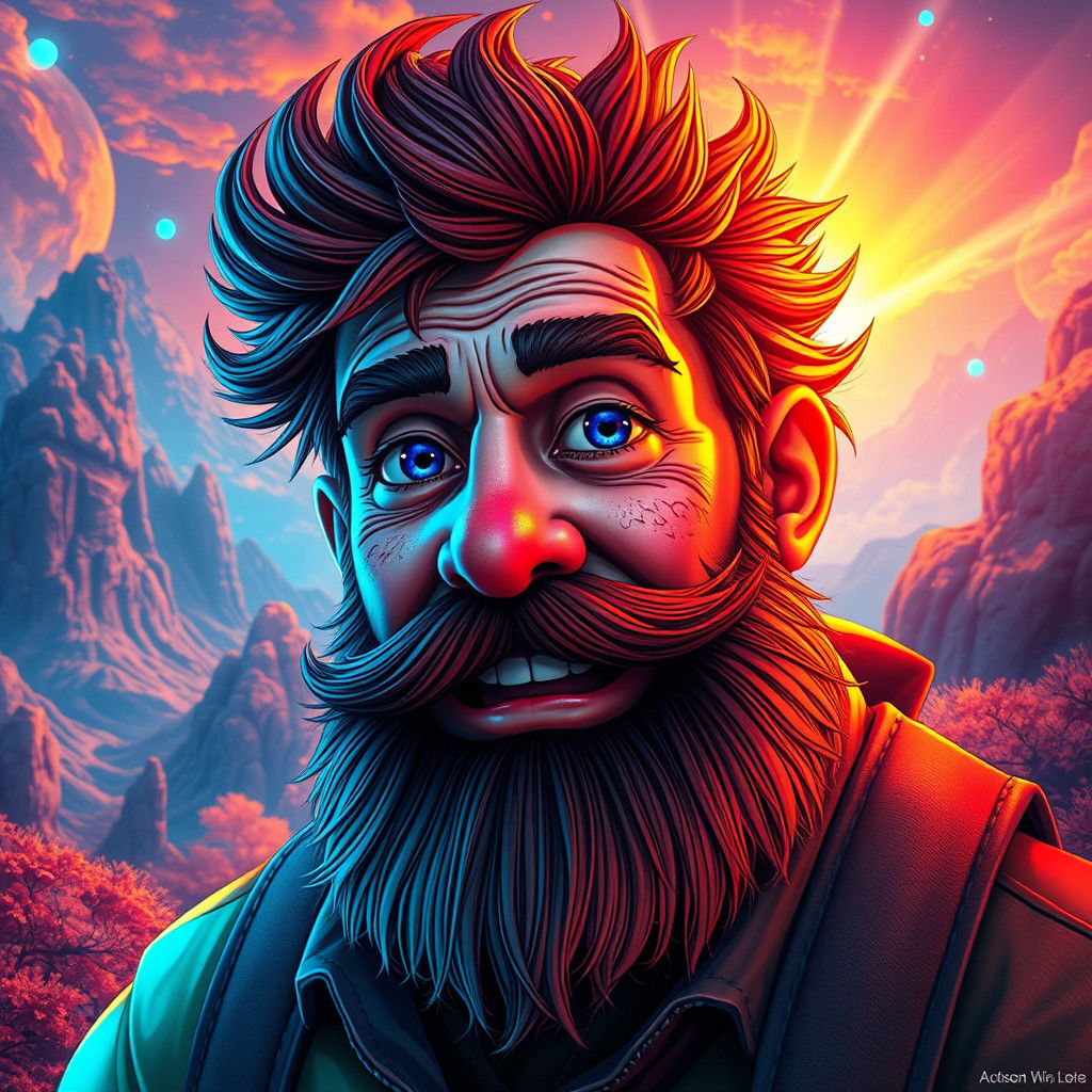 Big Nate Portrait in Dreamlike Fantasy Landscape