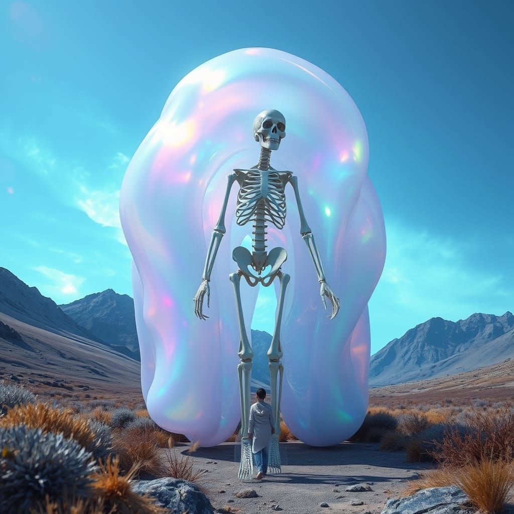 Giant Iridescent Slime Cathedral in Dreamlike Valley