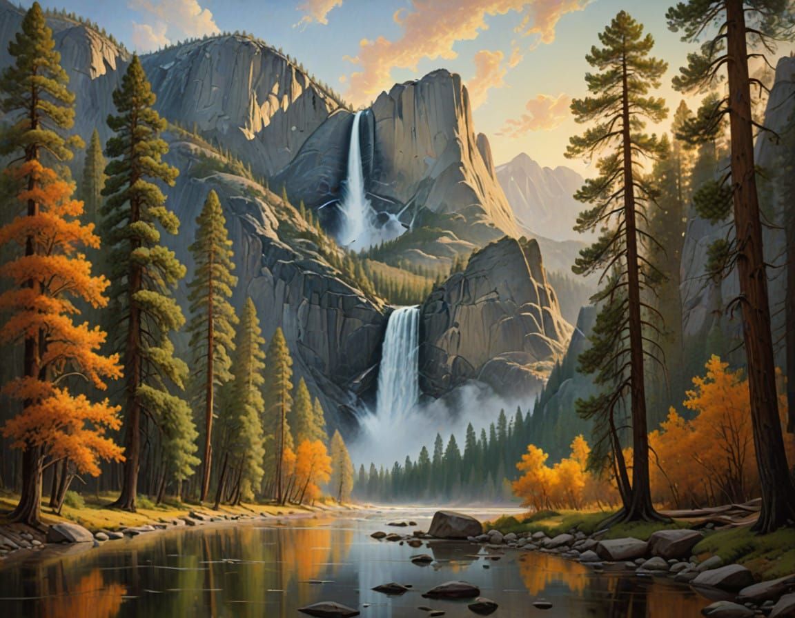 Serene Yosemite Falls in Yosemite National Park