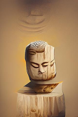 Abstract Buddha Statue: Conceptual AI Art