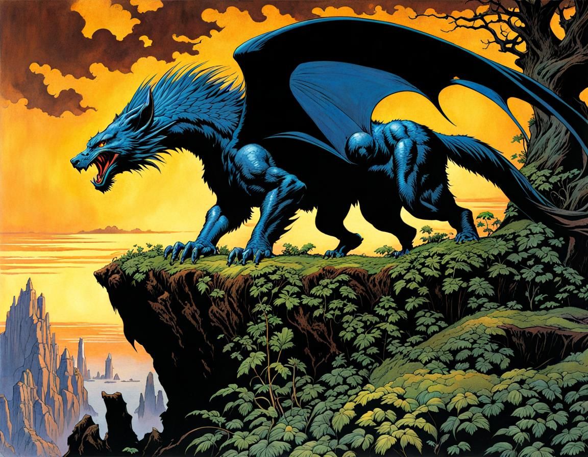 Art Deco Mythical Creature in Fantasycore Style