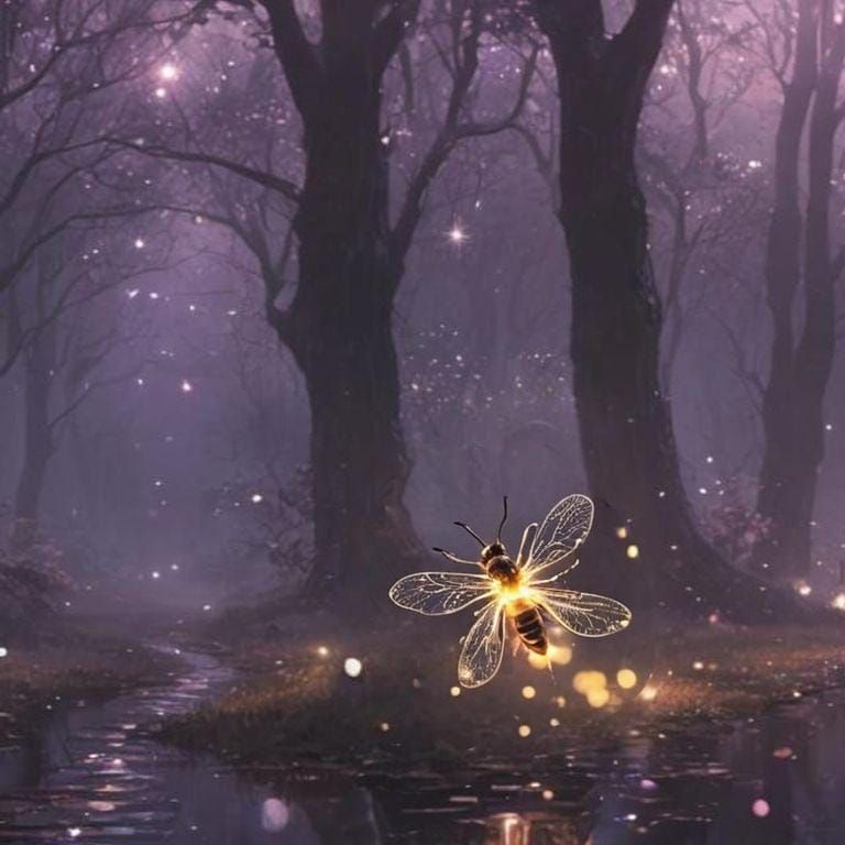 Glittering Lights Float Through the Sky