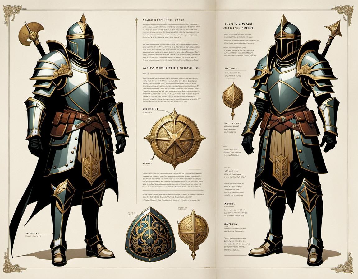 Magical Fantasy Armor Diagram in Full Color
