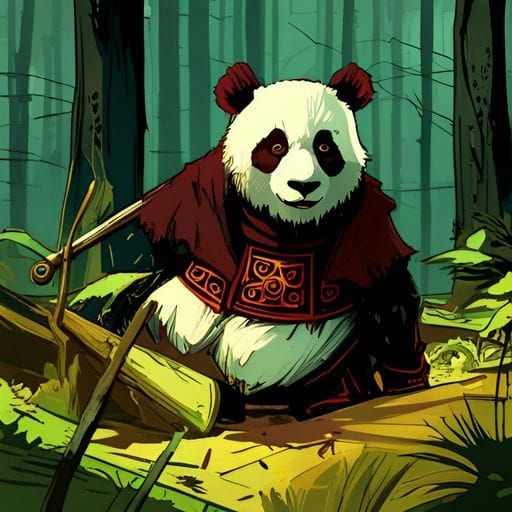 Panda Samurai Warrior