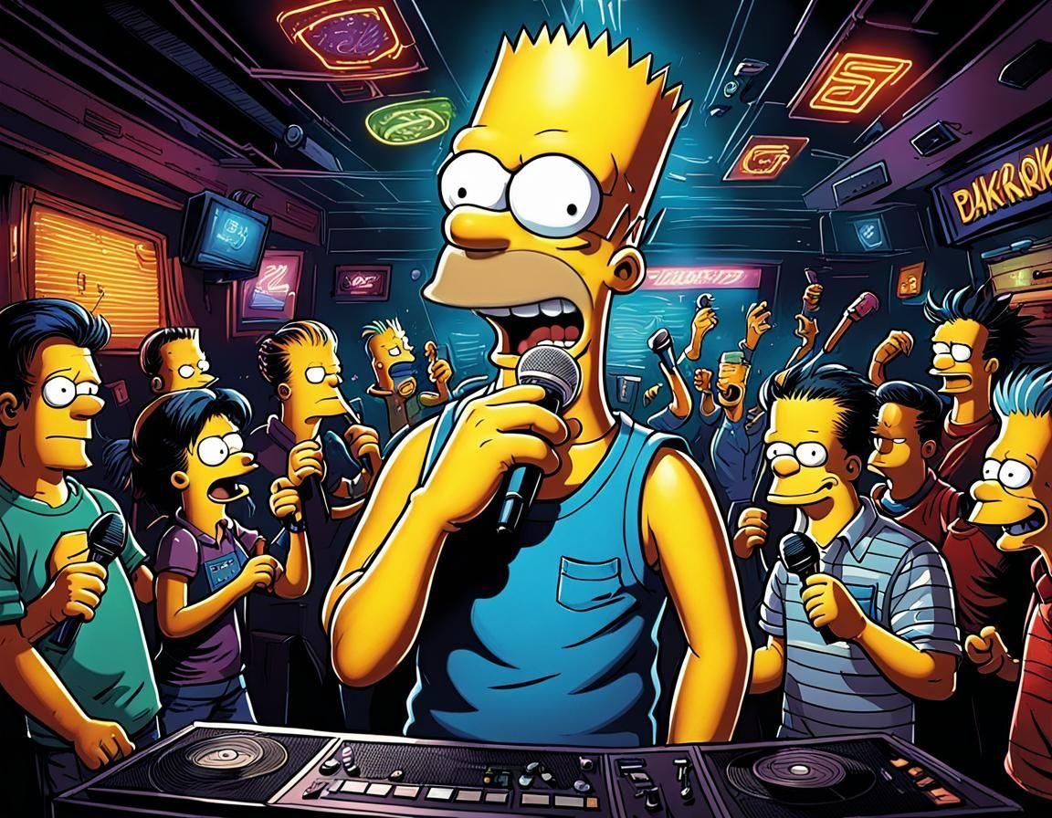 Bart Simpson Karaoke Night: Comic Book Art