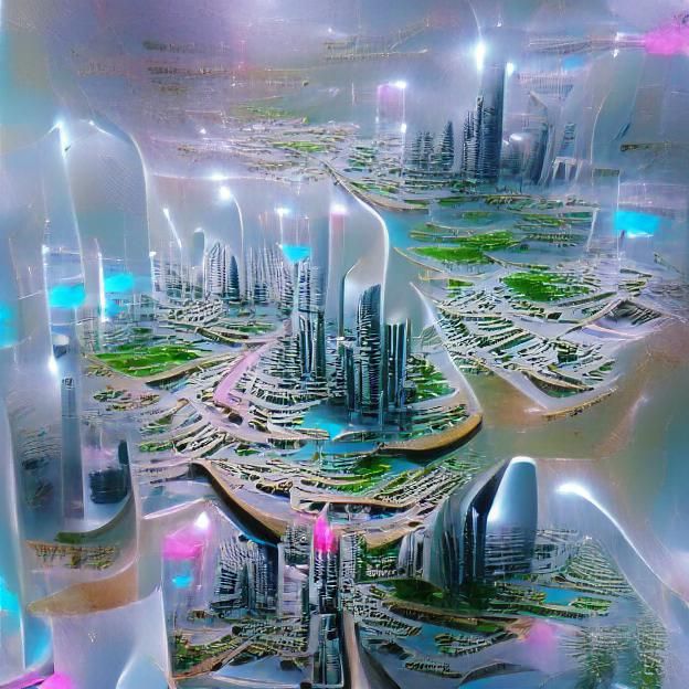 Futuristic Cityscape with Advanced Technology