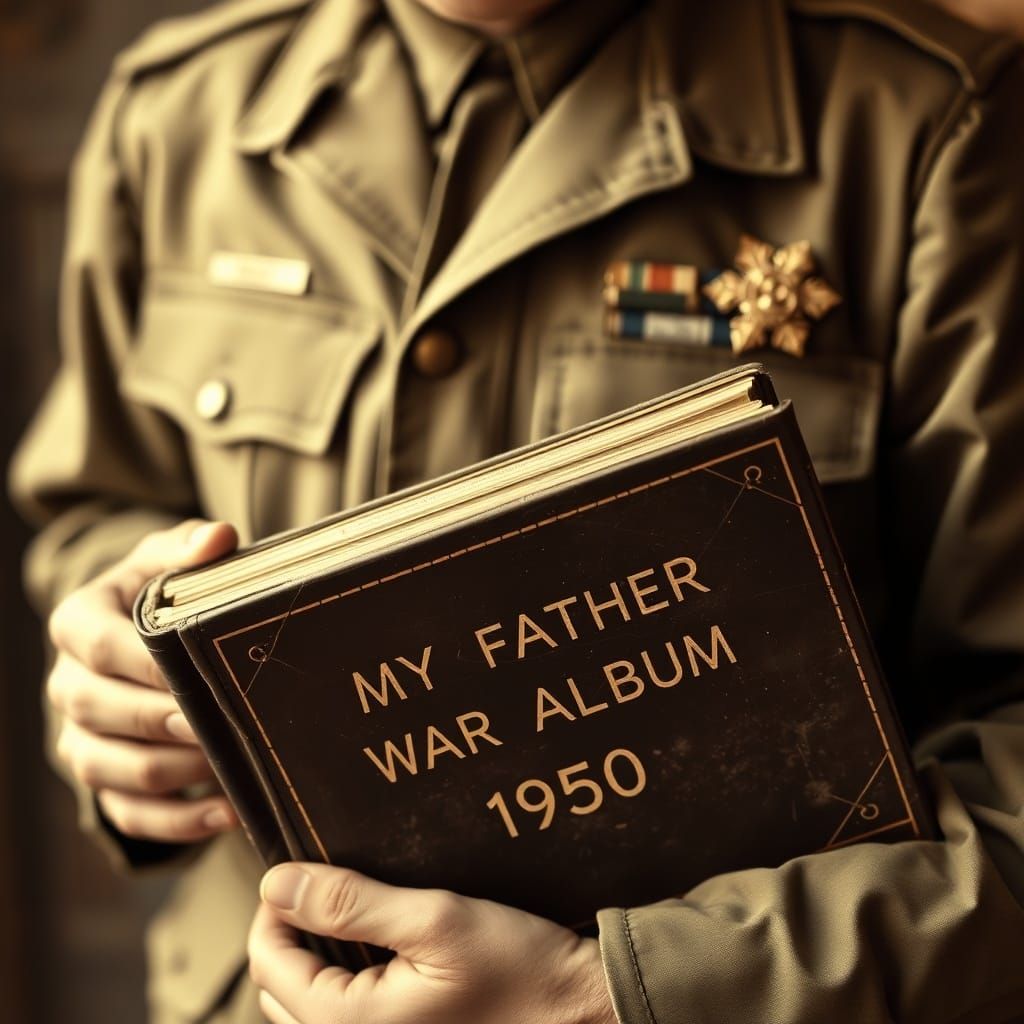 Vintage WWII Soldier With War Album 1950