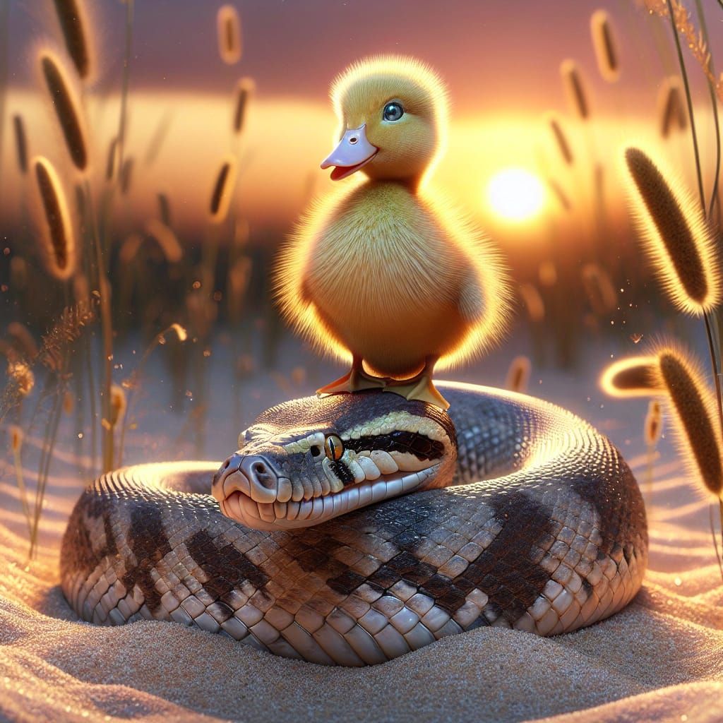 Duckling Stephen and snake George