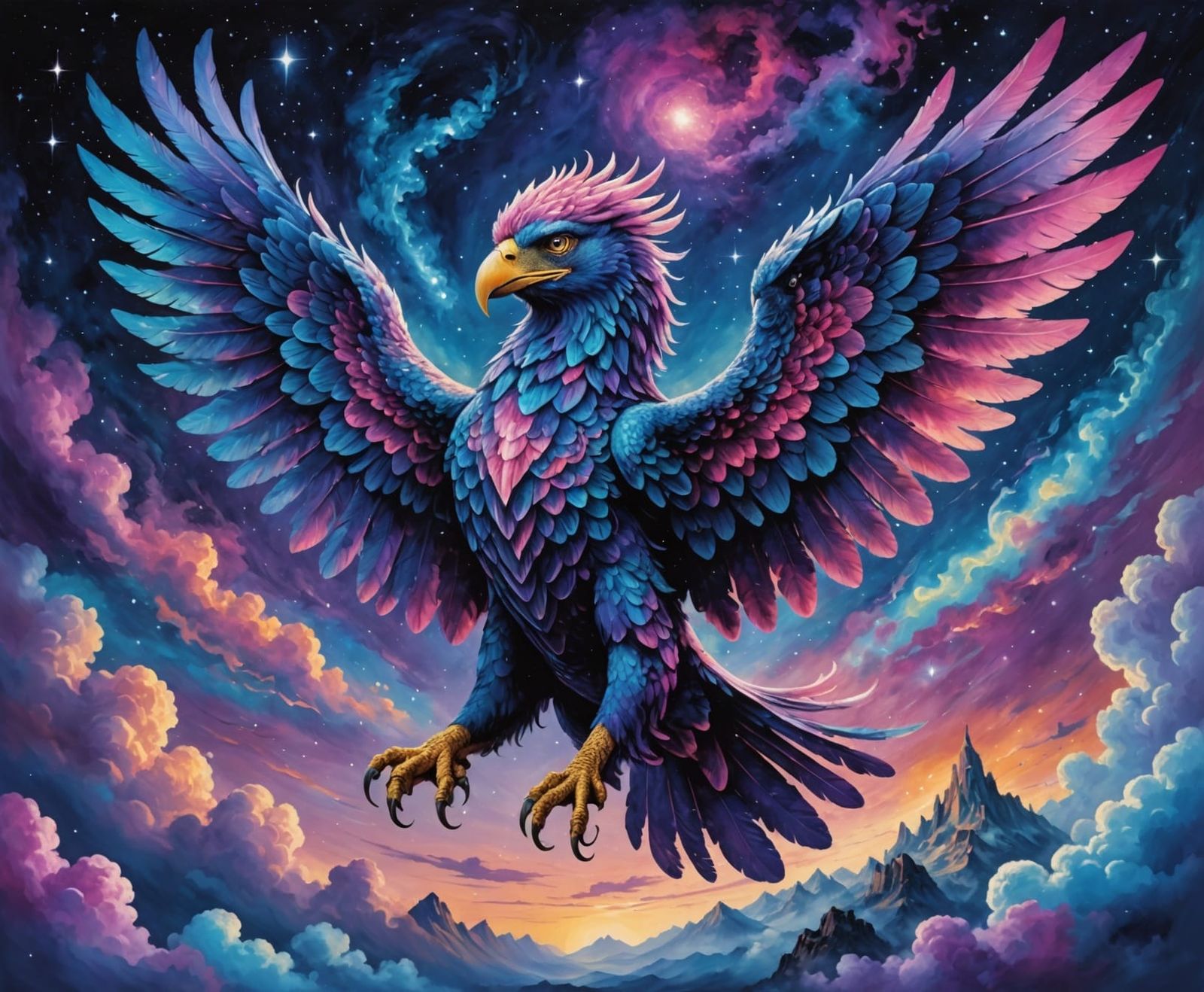 Majestic Griffin in Cosmic Twilight