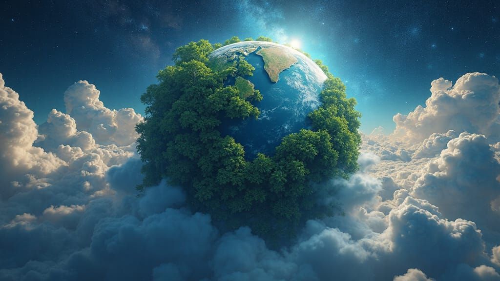 Earth from Space: A Vibrant Celestial Scene