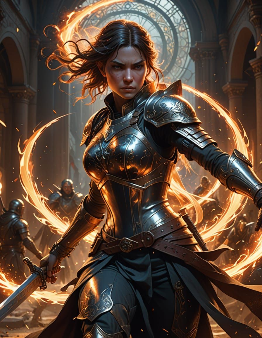 Ethereal Warrior in Mid-Battle Twirl