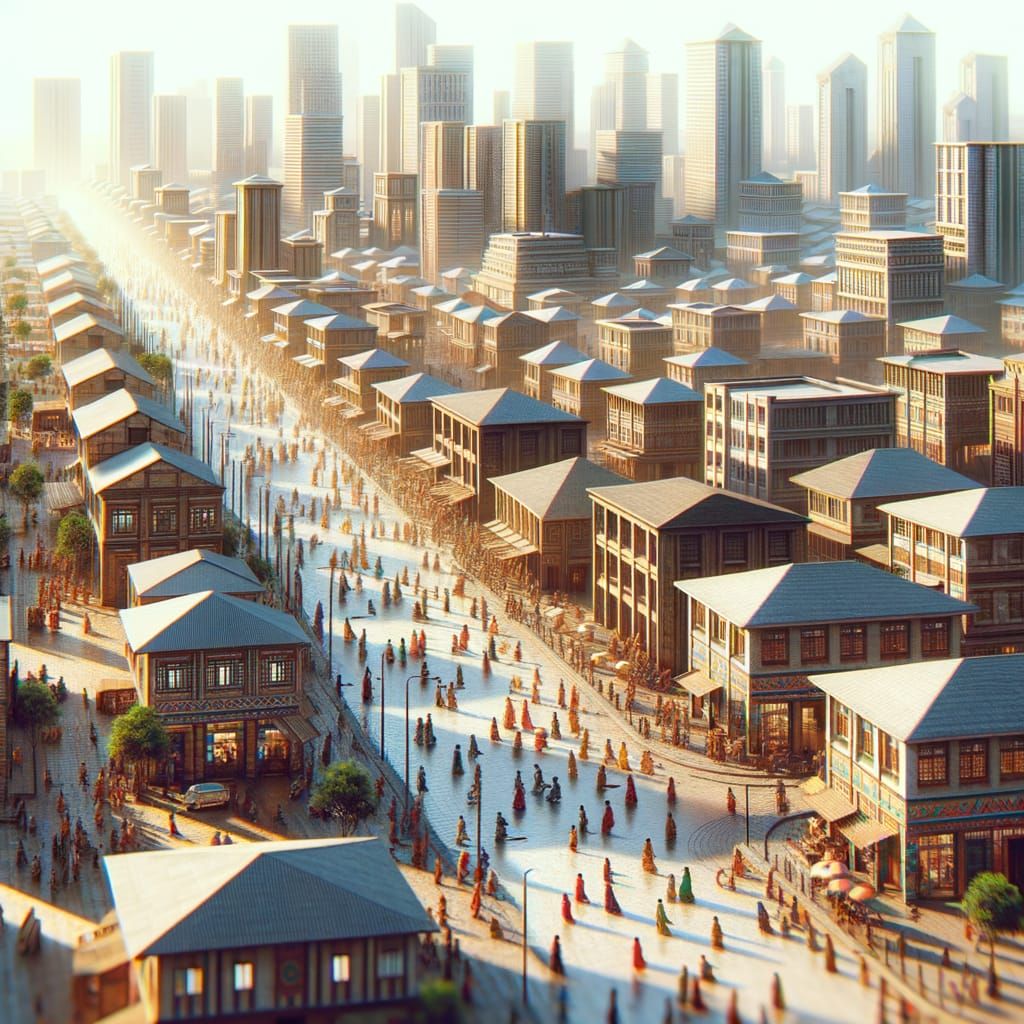 Bustling Bantu City in the Modern Age