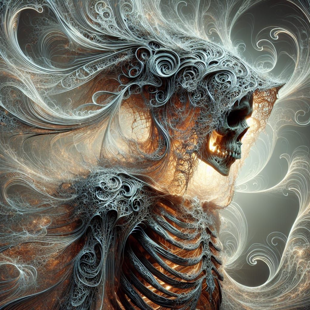 Spectral Death's Sentinel in Ephemeral Storm