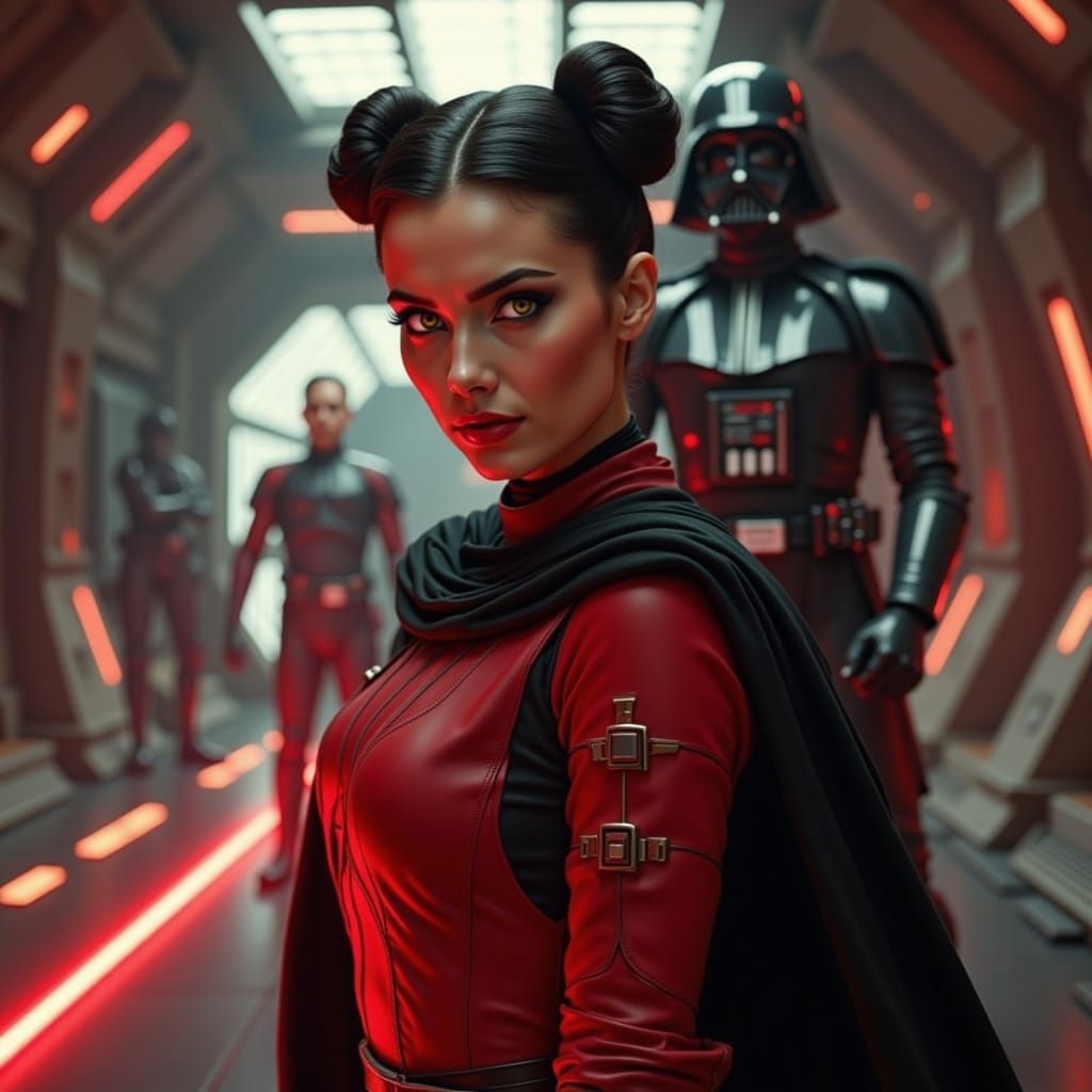 Princess Leia as Sith Lord in Sci-Fi Style