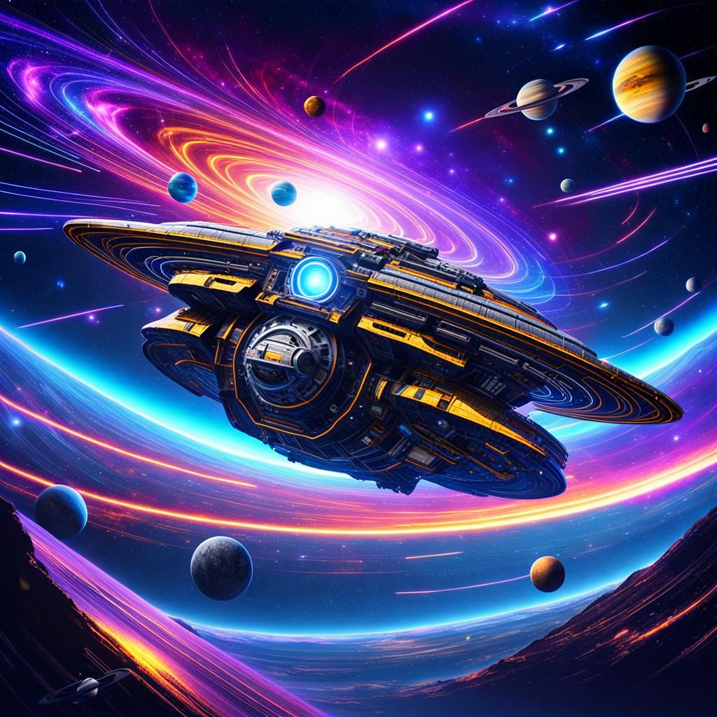 Engine Time Travel in Galaxy Cosmos: Sci-Fi Digital Art