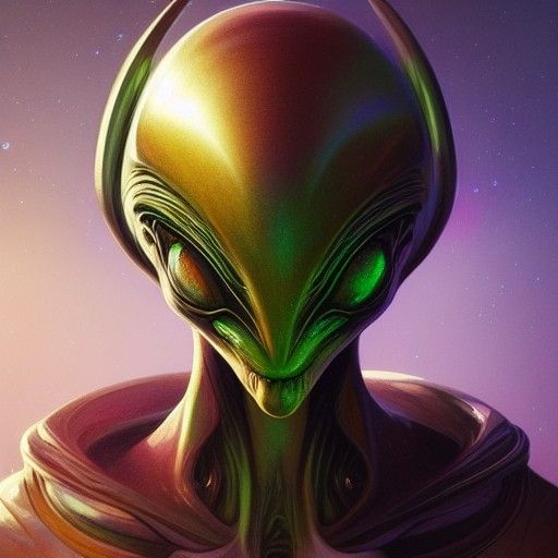 Hyperdetailed Alien Portrait in Dynamic Lighting