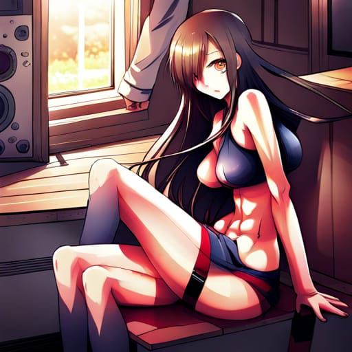 Stylized Thighs in Anime Key Visual Style