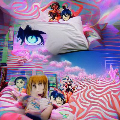 Surreal Anime Fever Dream Illustration