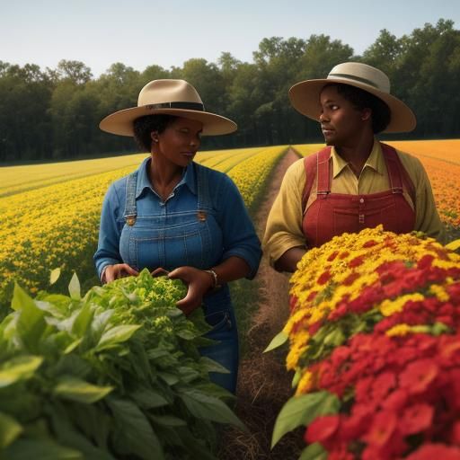 African American Farmers in Abstract Photo