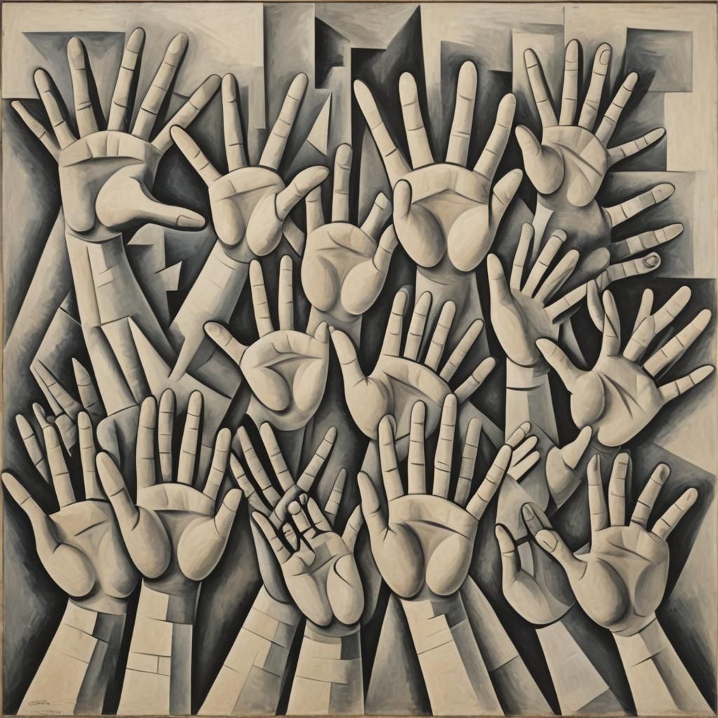Seven-Fingered Hands in Cubist Style