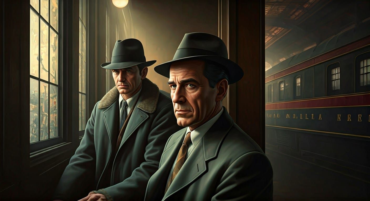 Film Noir Detective Steps onto the Pullman Train