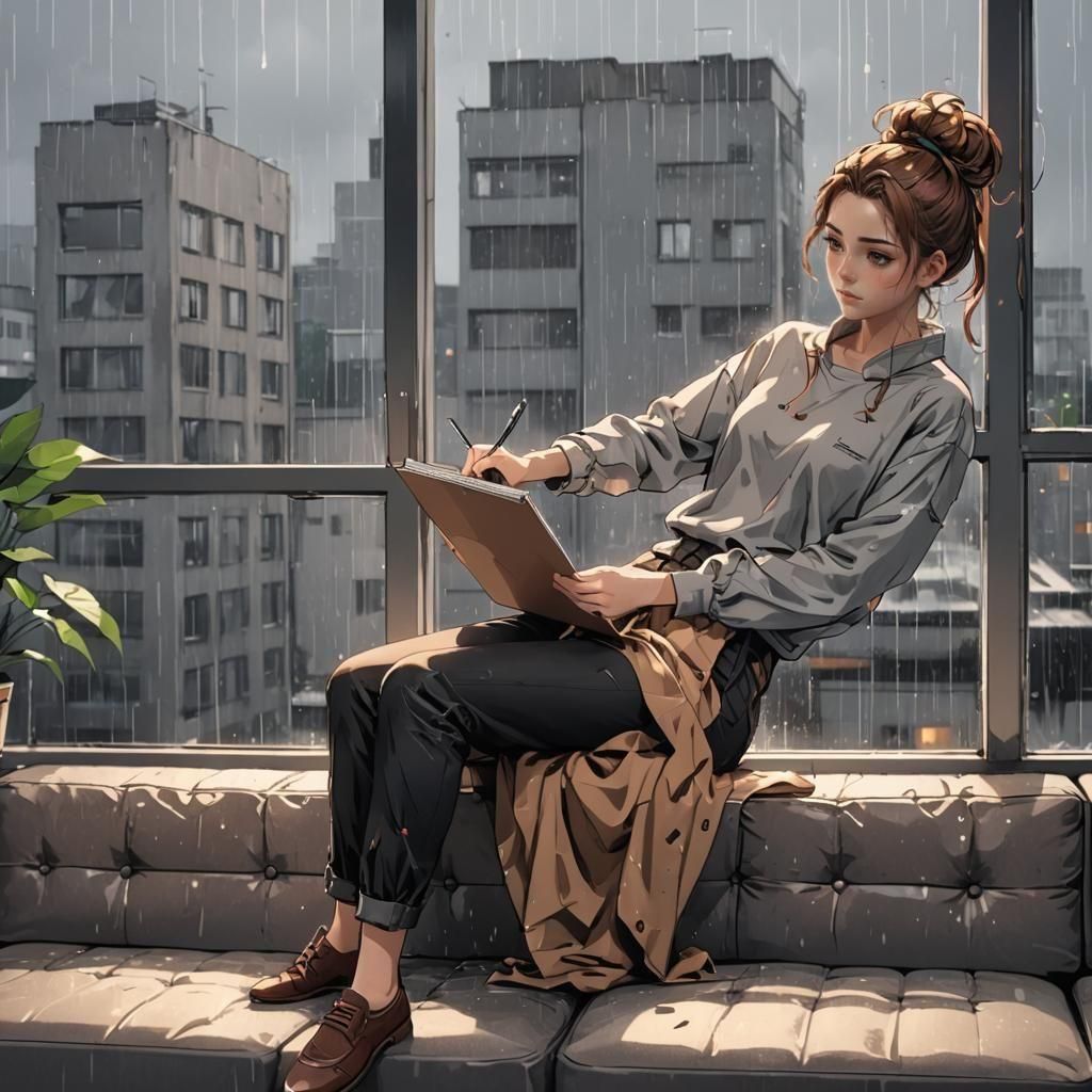 Girl Drawing: Manga Scan Anime Style