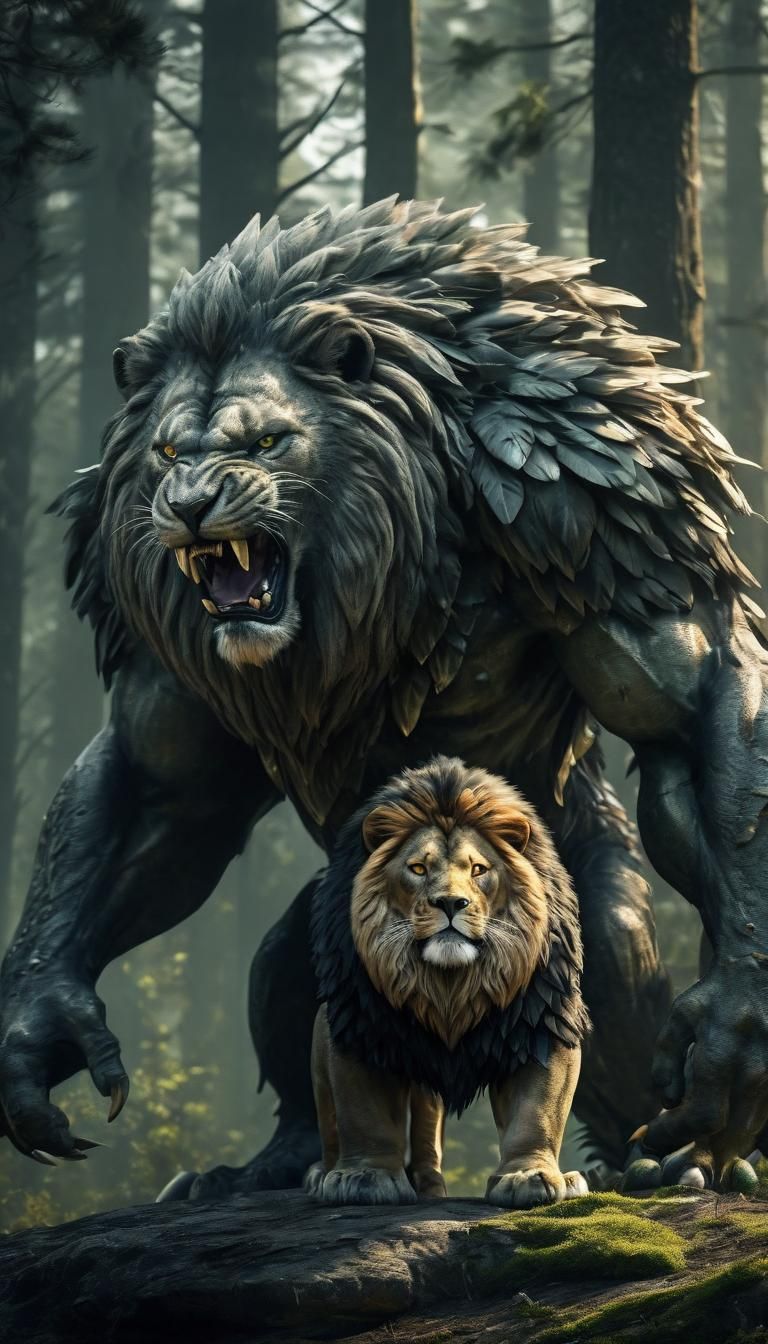 Majestic Lion-Eagle Fusion: A Gigantic Beast