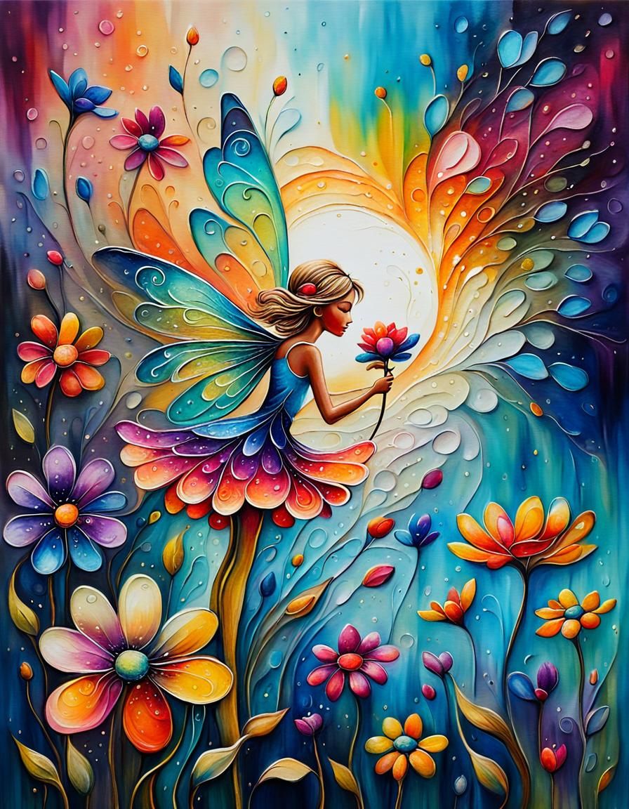 Fairy and flowers