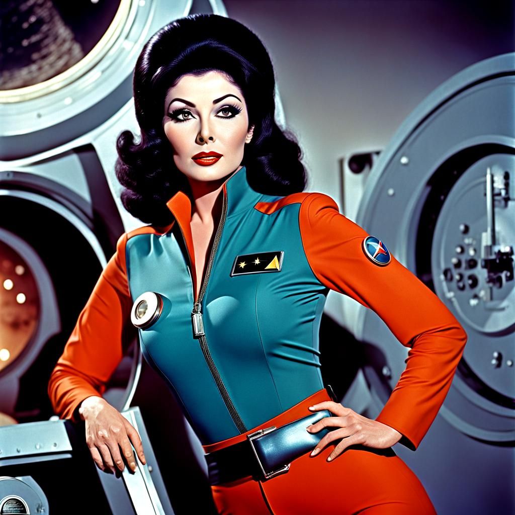 Retro Sci-Fi Pinup in 1960s Star Trek Style