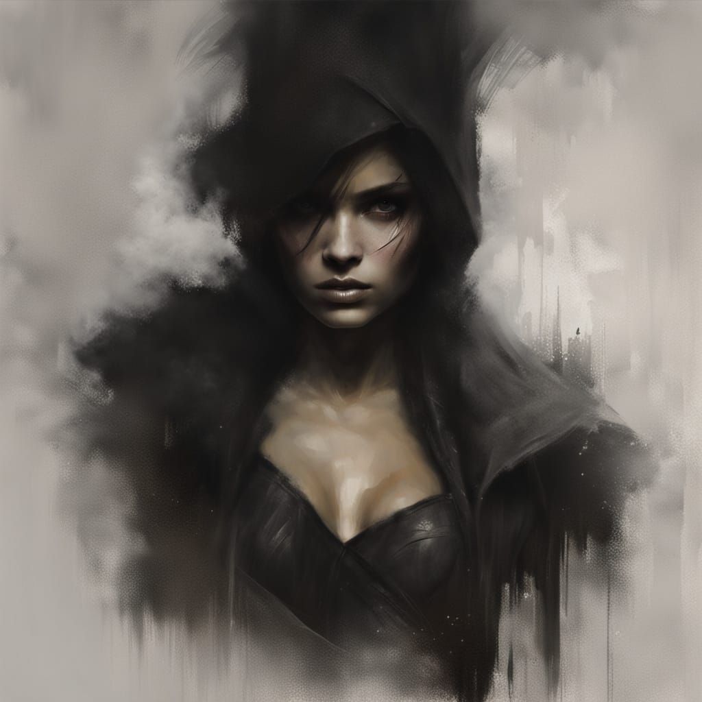 Grimdark Portrait in Dark and Moody Style