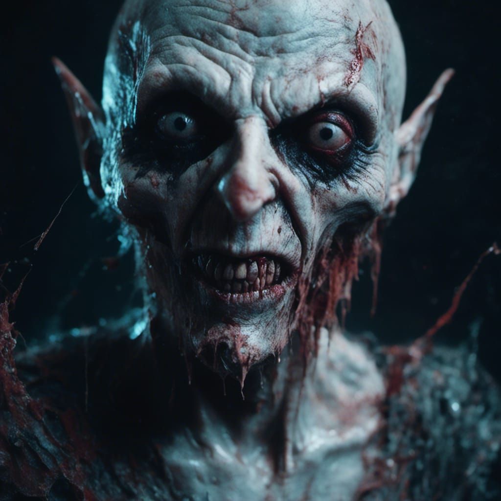 Hyperrealistic Nosferatu Concept Art in Dramatic Lighting