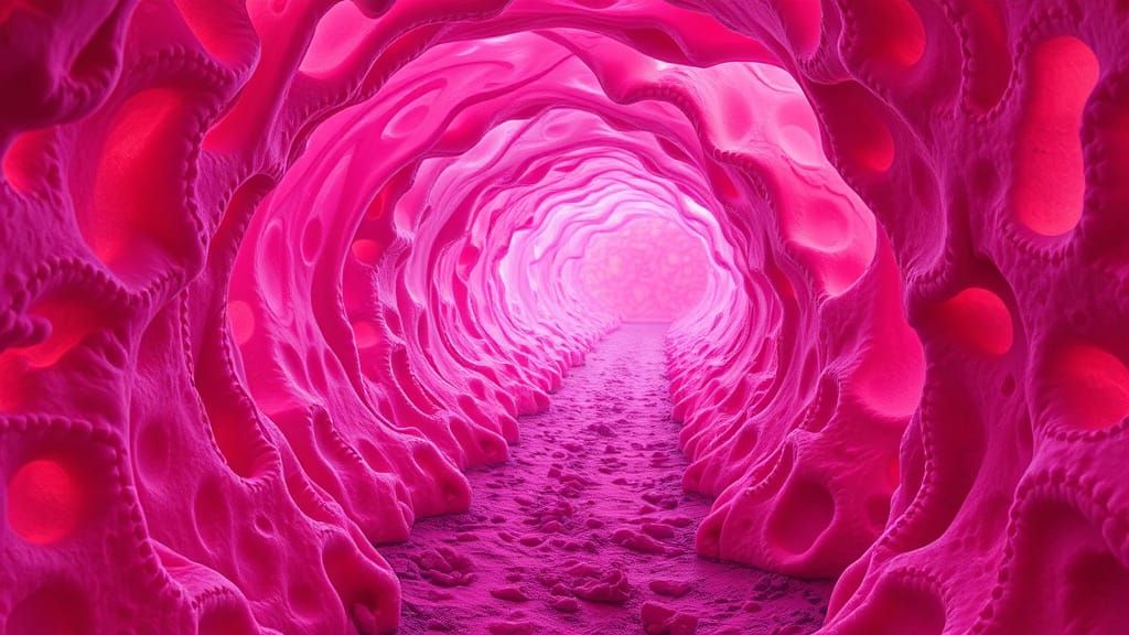 Surreal Organic Tunnel in Hyperrealistic Style