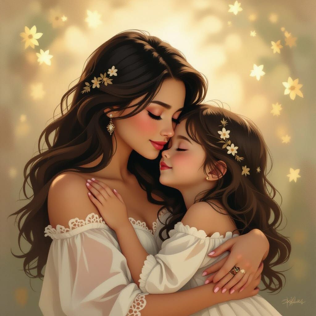 Moment of Love in Art Nouveau Style