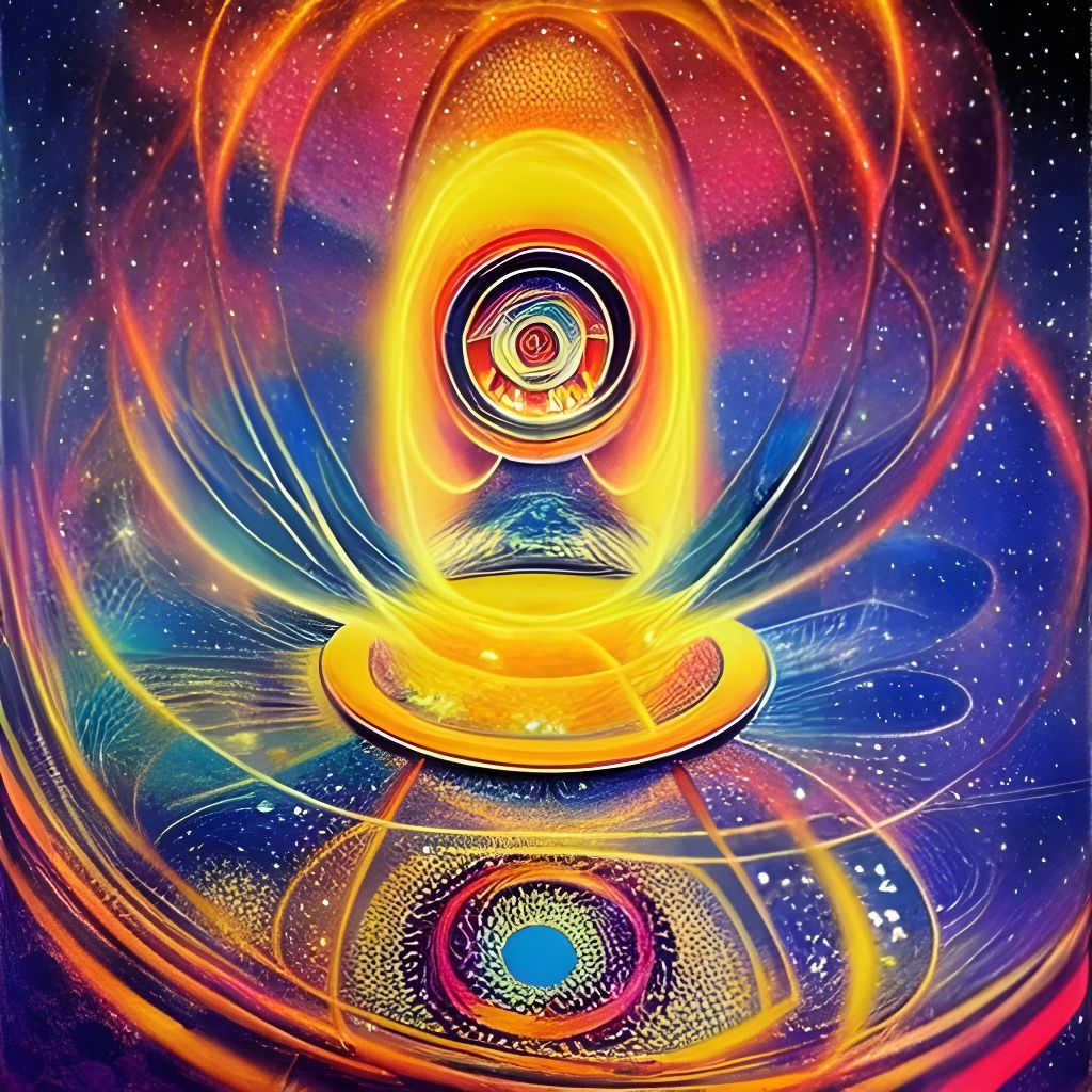 Cosmic Portal in Shin Hanga Pop Art Style