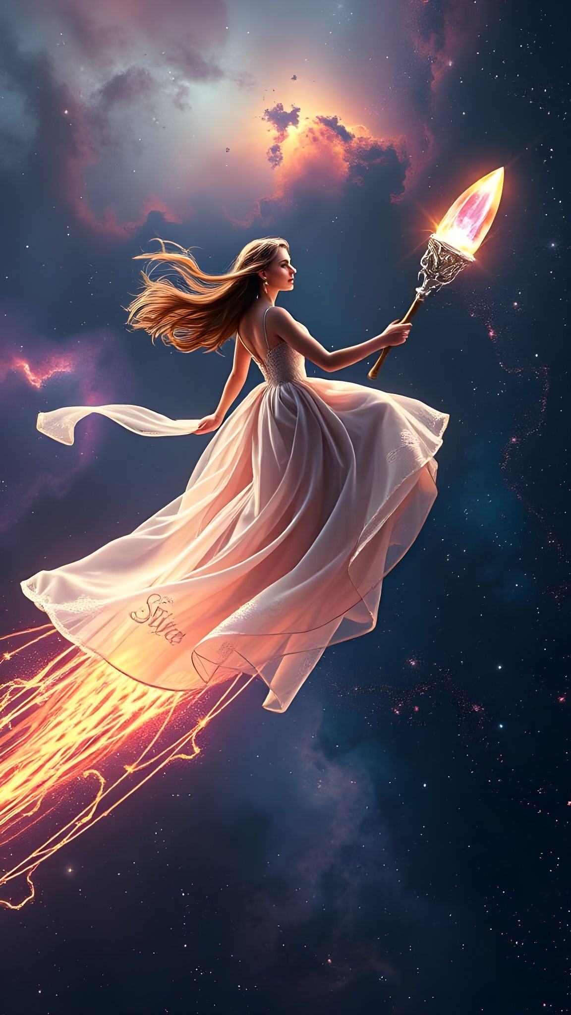 Ethereal Odyssey in a Vibrant Galaxy - Fantasy Concept Art