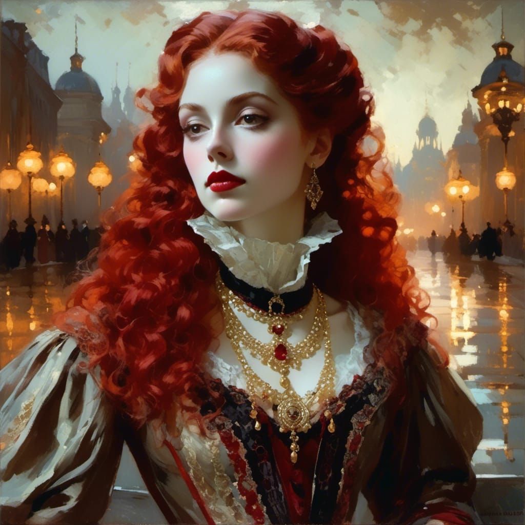 Victorian Vampire in Dreamy Vignettes Style