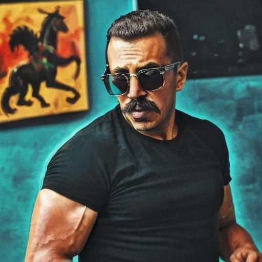 Mafia Boss with Dog: Hyperrealistic Concept Art