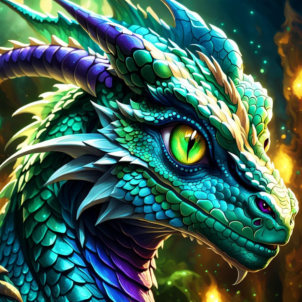 Basilisk Close-Up: Fantasy Concept Art in Digital Painting