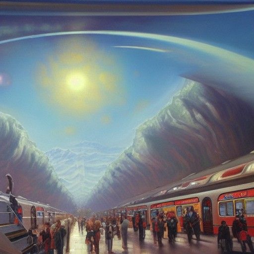 Planet of Cities: A James Gurney-Style Oil Painting