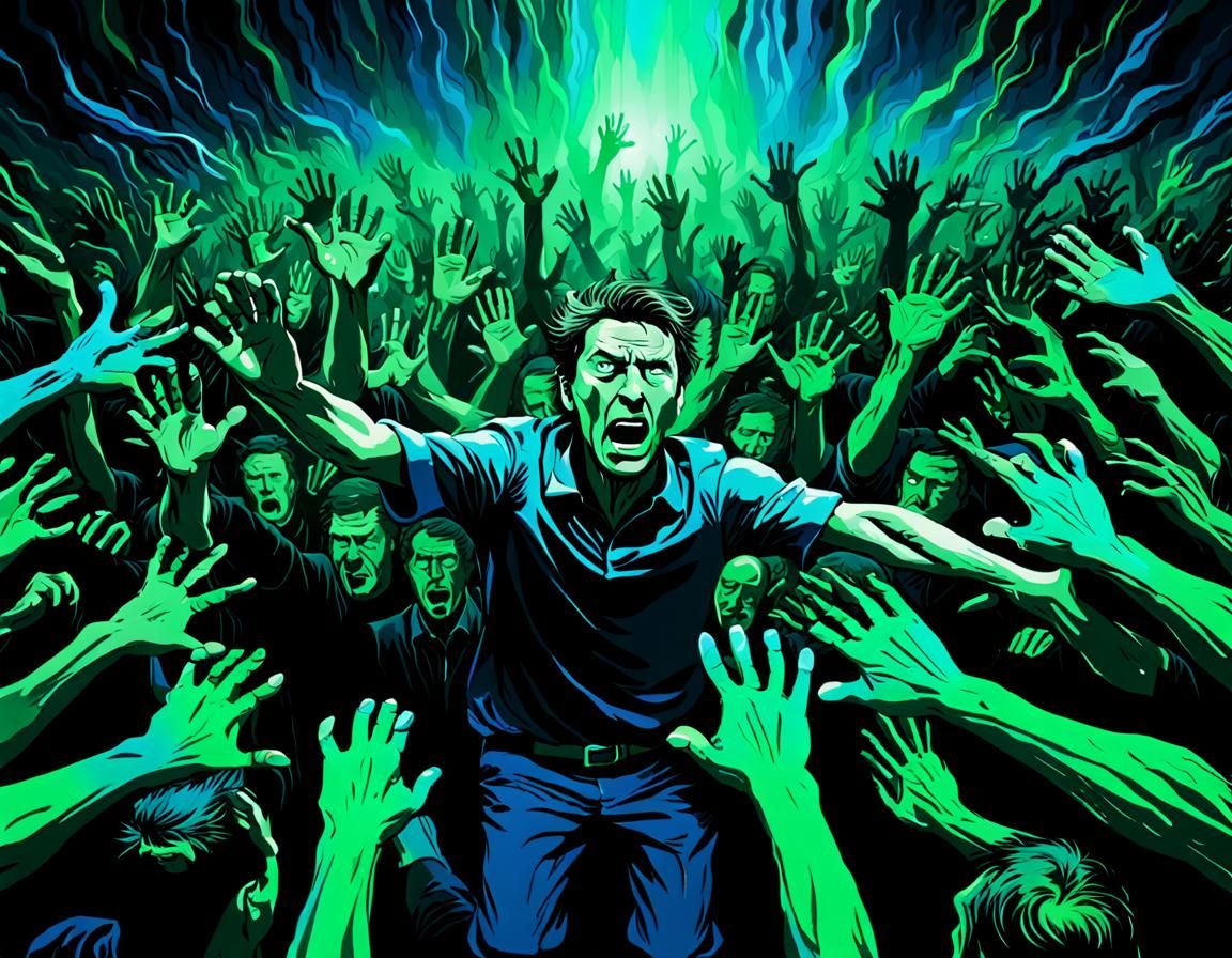 Monochromatic Sea of Souls Abstract Image