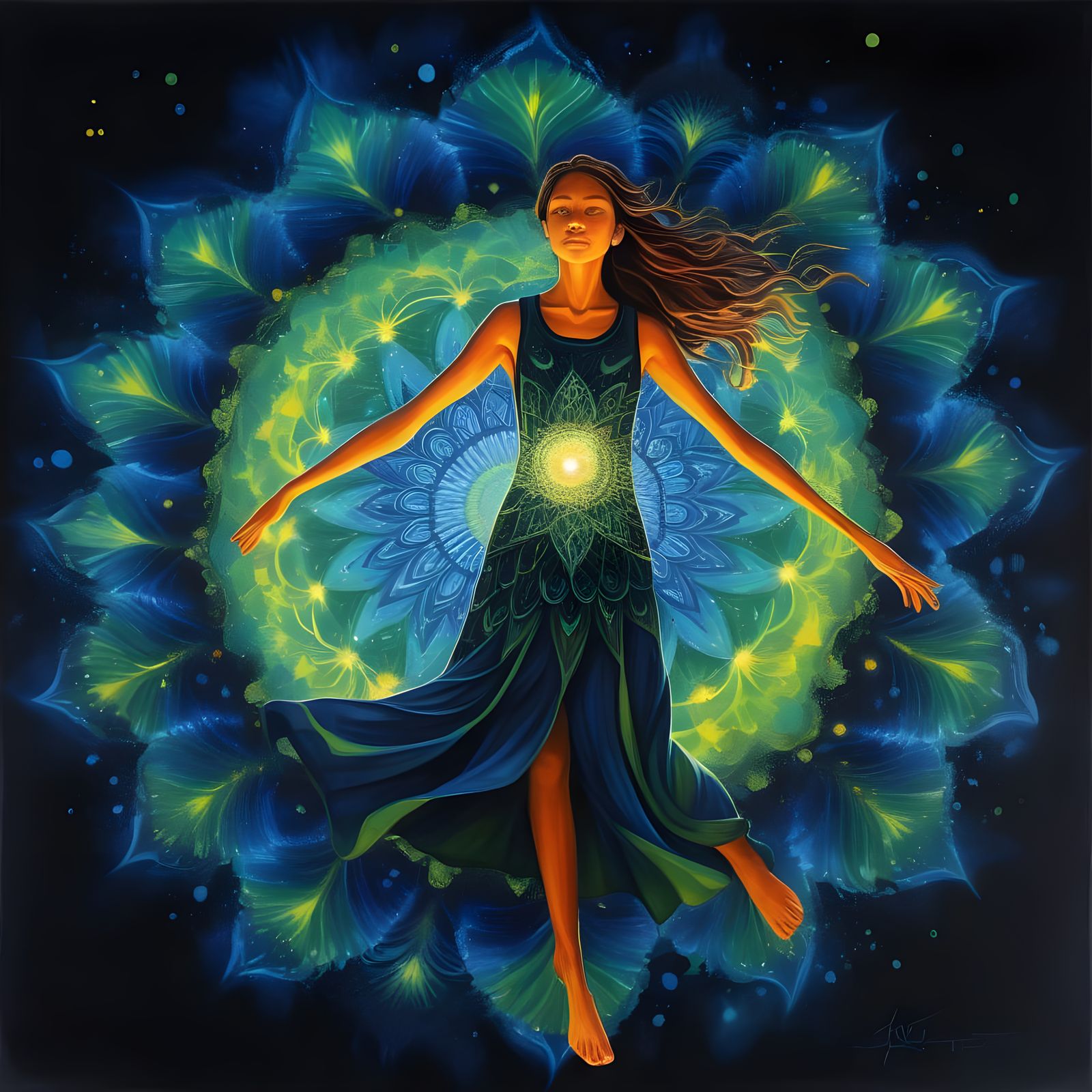 Seattle Mariners Ballerina in Vibrant Graffiti Flames