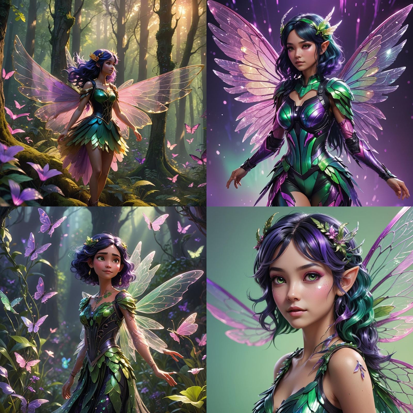 Magical Fairy with Shiny Wings in 3D Digital Art