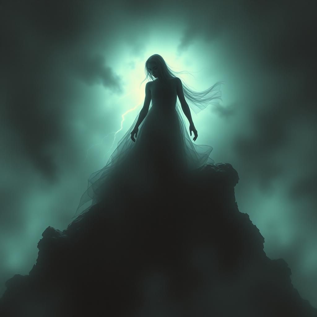 Surreal Shadow Figure in Ethereal Dreamscape