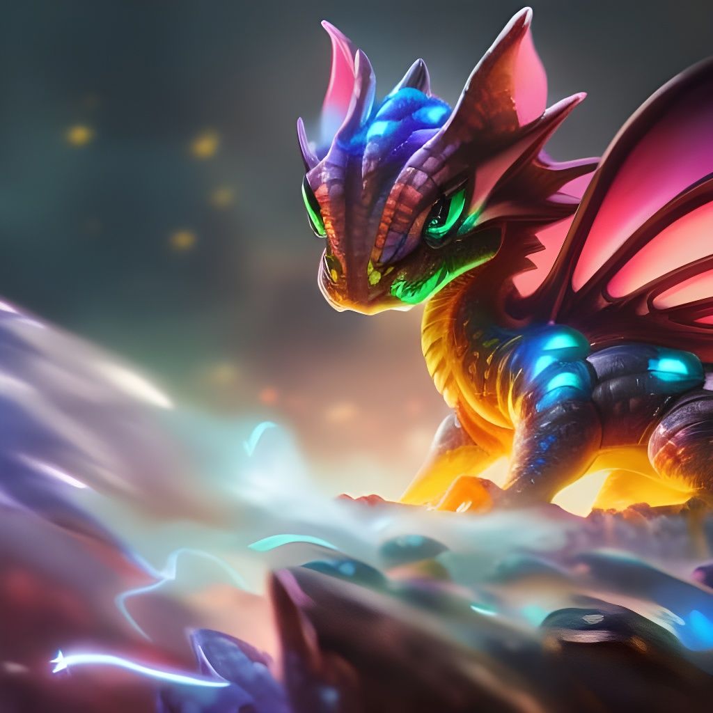 Neon Cyberpunk Dragon in Hyperrealistic Style