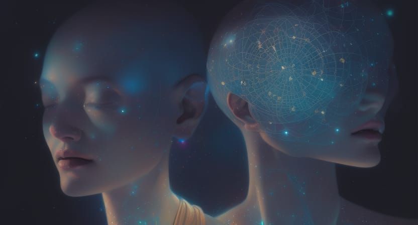 Galactic Portrait in Lyrical Abstraction Style